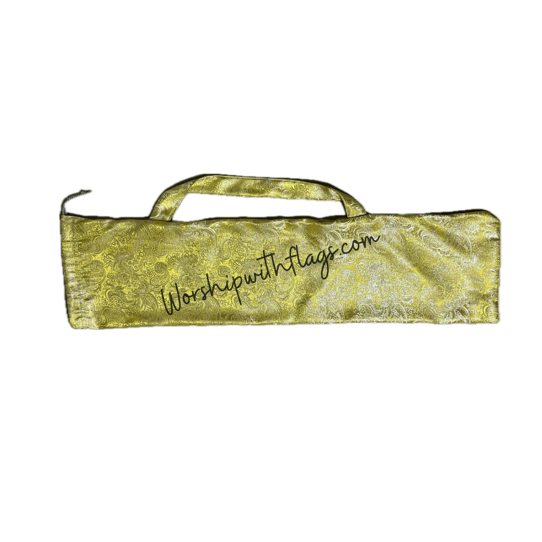 Brocade Yellow Silver Flag Bag for Worship Flags